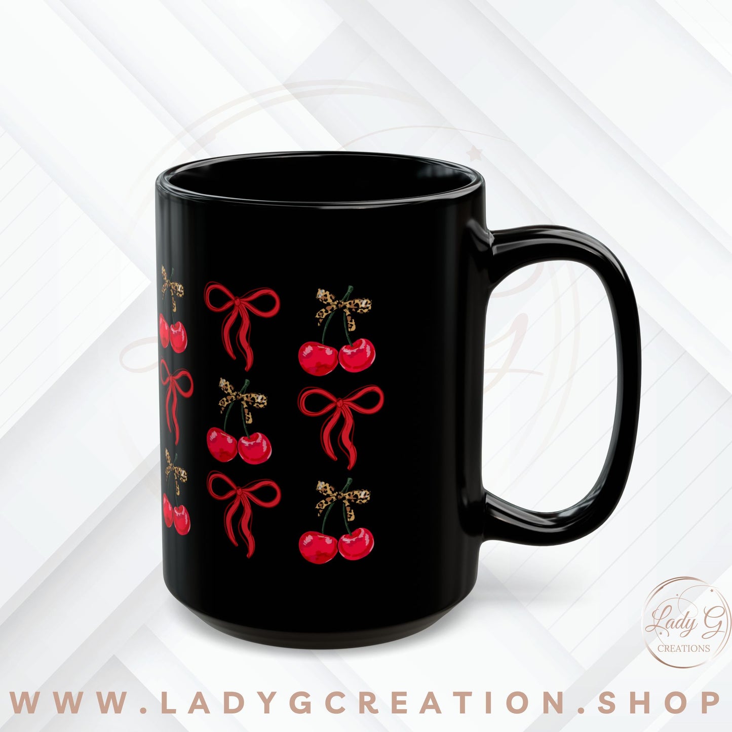 Cherry Coquette Black Mug
