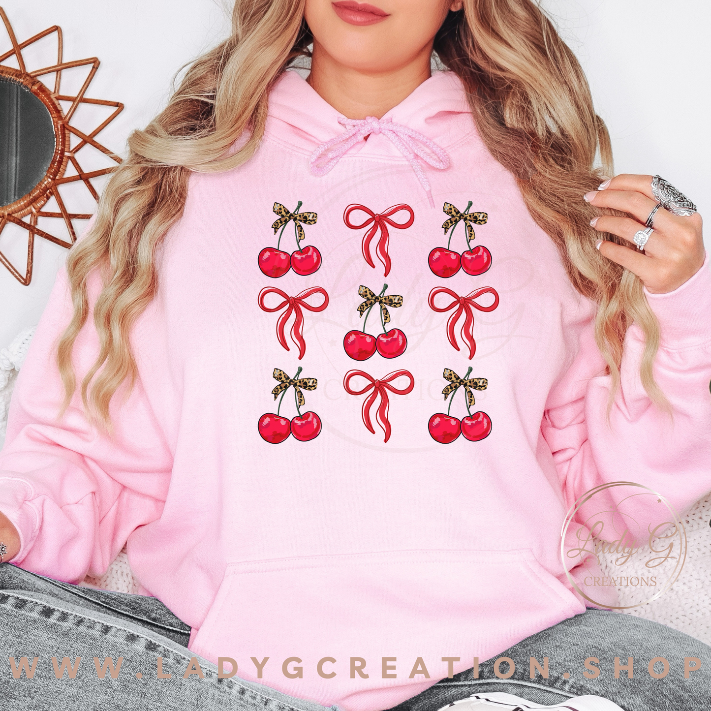 Cherry Coquette Unisex Hooded Sweatshirt