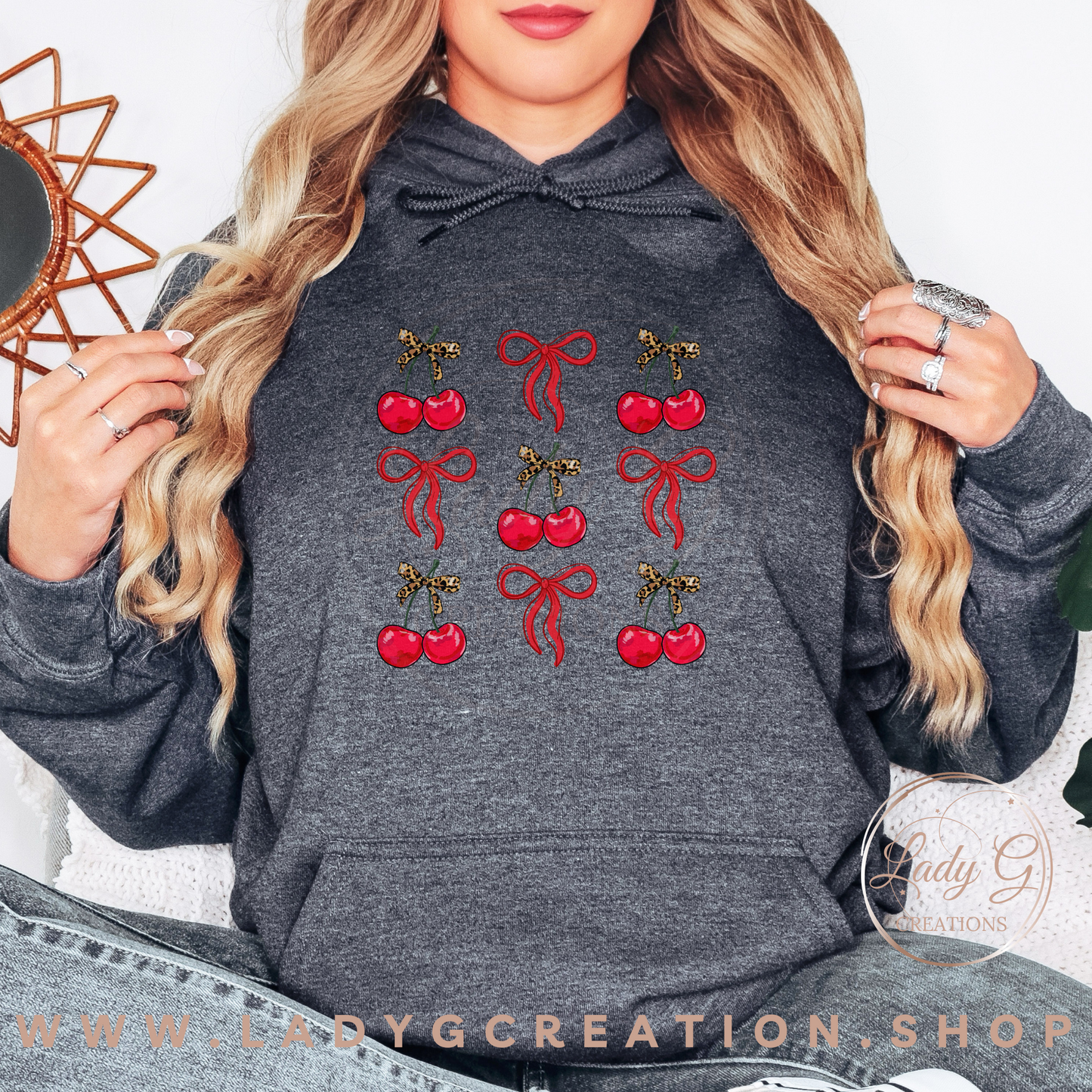 Cherry Coquette Unisex Hooded Sweatshirt