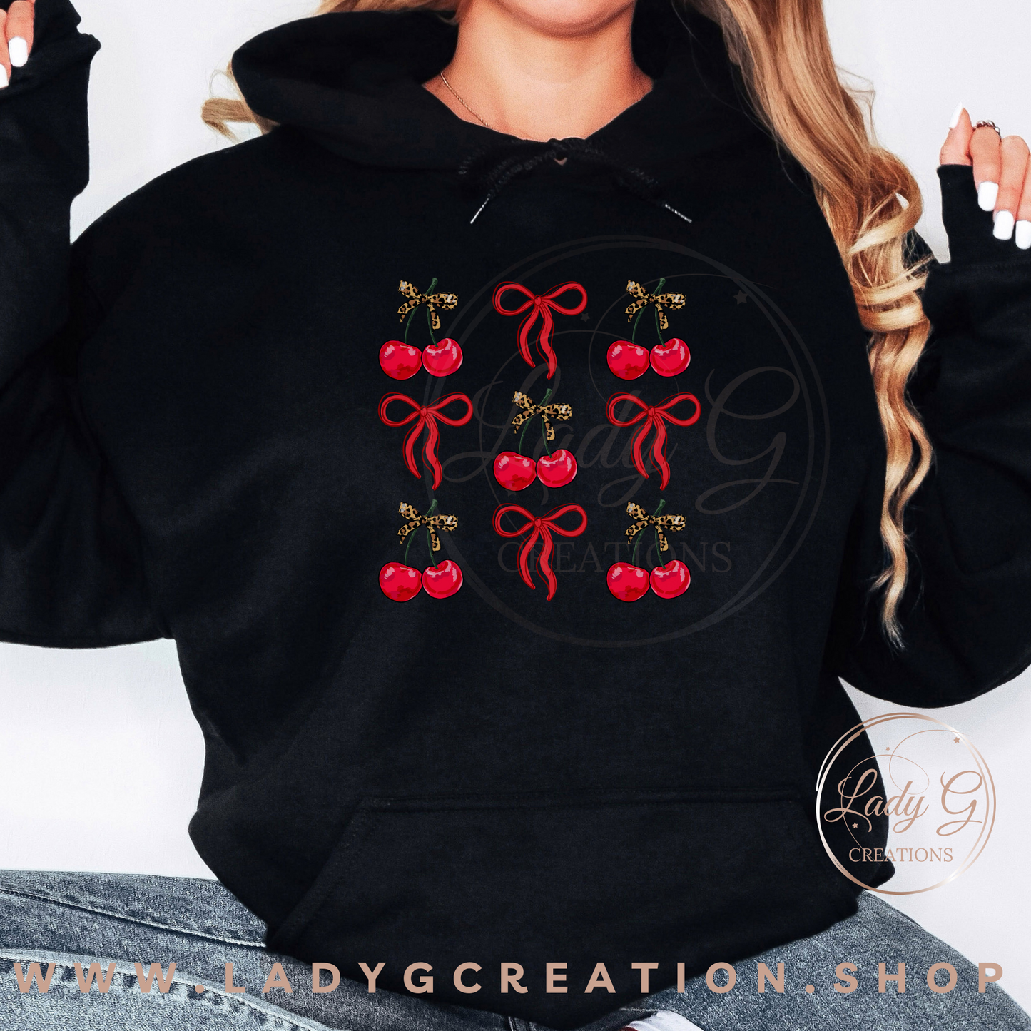 Cherry Coquette Unisex Hooded Sweatshirt