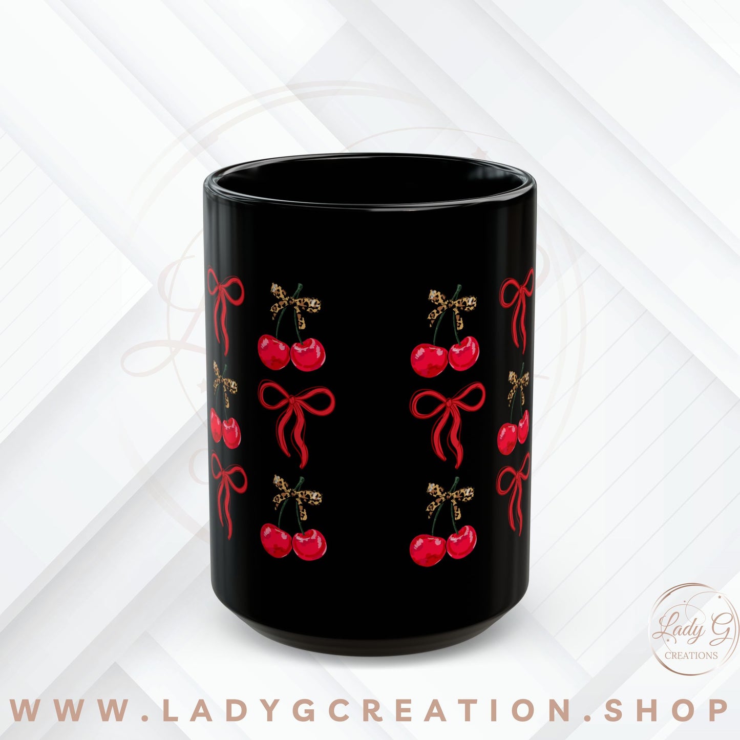 Cherry Coquette Black Mug